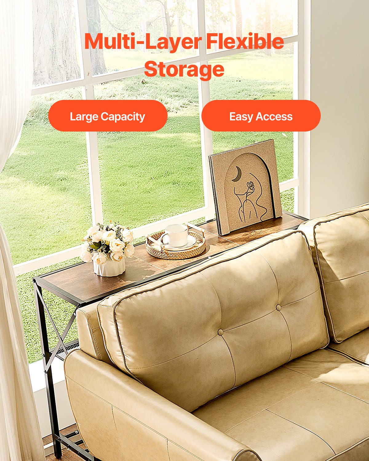 Schmaler Konsolentisch Couchtisch 3-stufig für Eingangsbereich und Wohnzimmer