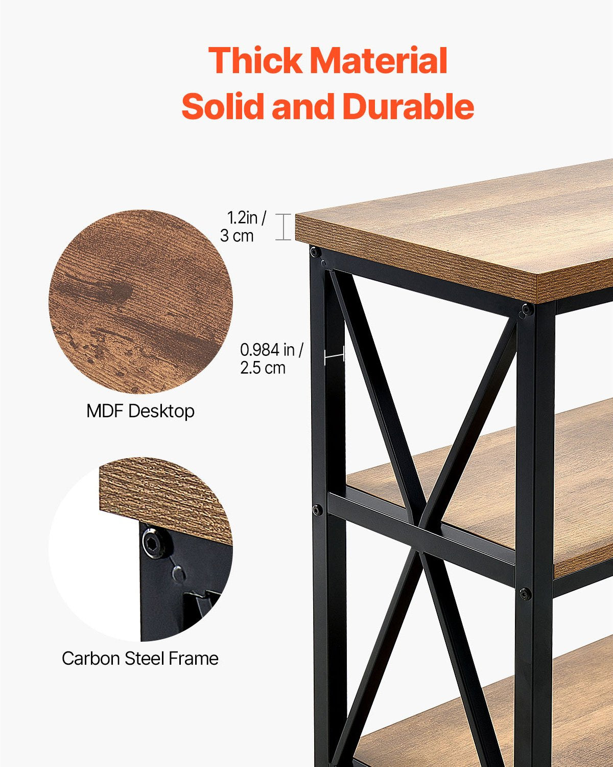 Schmaler Konsolen-Couchtisch, Couchtisch, 55,1 Zoll, für Eingangsbereich und Wohnzimmer