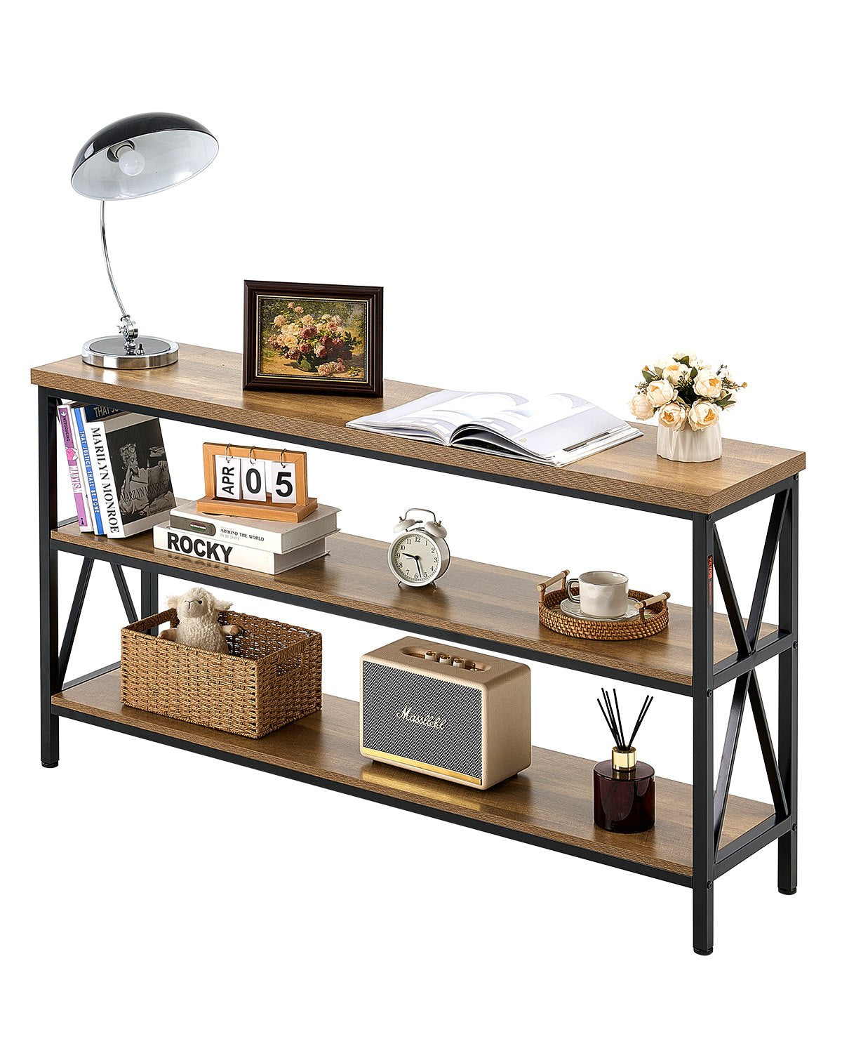 Schmaler Konsolen-Couchtisch, Couchtisch, 55,1 Zoll, für Eingangsbereich und Wohnzimmer