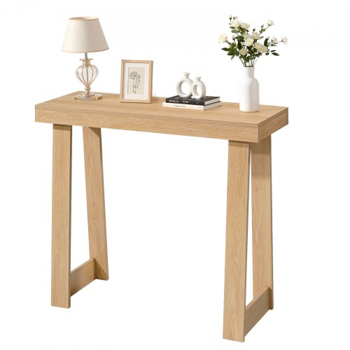 36 in Console Table, Modern Desk Behind the Couch, Wooden Rectangle Entrance Desk, Narrow Long Sofa Table Accent Stand, Ideal for Hallway, Bedroom, Living Room, Foyer, Easy Assembly, Burlywood