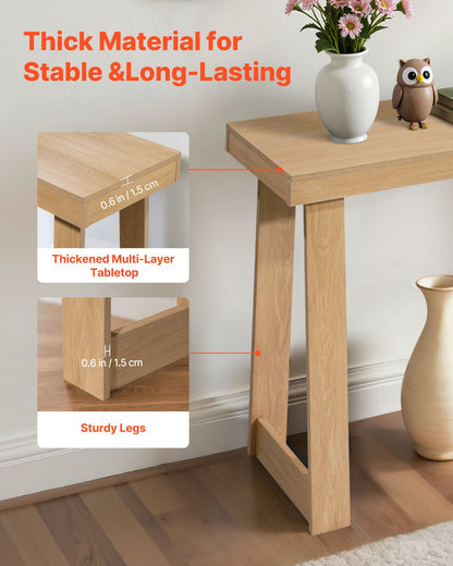 36 in Console Table, Modern Desk Behind the Couch, Wooden Rectangle Entrance Desk, Narrow Long Sofa Table Accent Stand, Ideal for Hallway, Bedroom, Living Room, Foyer, Easy Assembly, Burlywood