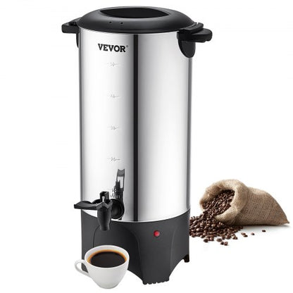 Commercial Coffee Urn 50 Cup Stainless Steel Coffee Dispenser Fast Brew