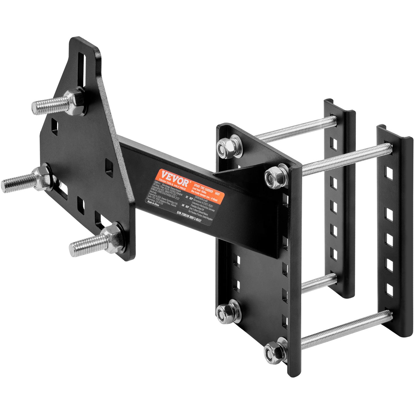 Reserveradhalter, Reserveradhalterung für Anhänger, 72,2 kg Tragkraft, Zubehör für Nutzanhänger, passend für die meisten Räder mit 4, 5, 6 und 8 Radlöchern mit 4", 4,25", 4,5", 4,75", 5", 5,5", 6", 6,5" Lochkreis