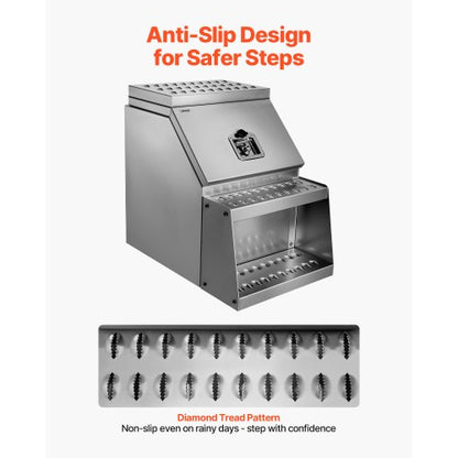 Verktygslåda för lastbilar, 457 x 695 x 645 mm Kraftig verktygslåda i aluminium, sidomonterad, vattentät sidoförvaring, sadellåda med T-handtagslås och nycklar för lastbilar, släpvagnar med plattbädd |  EU