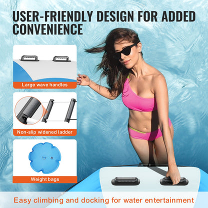 6,5 fot uppblåsbar vattenstudsmatta simplattform studs för Pool Lake Toy