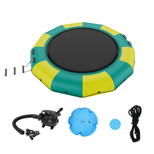 12ft Aufblasbare Wasser Trampolin Schwimmen Plattform Türsteher für Pool See Spielzeug