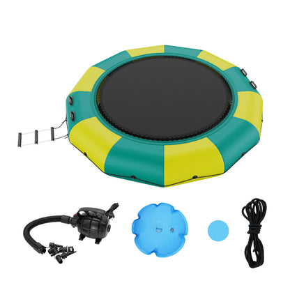 12ft Aufblasbare Wasser Trampolin Schwimmen Plattform Türsteher für Pool See Spielzeug