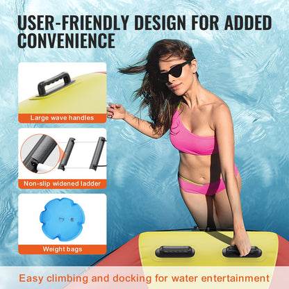 17 Feet Inflatable Water Trampoline Swimming Platform Bouncer for Pool Lake Toy