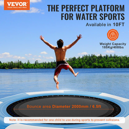10ft Aufblasbare Wasser Trampolin Schwimmen Plattform Türsteher für Pool See Spielzeug