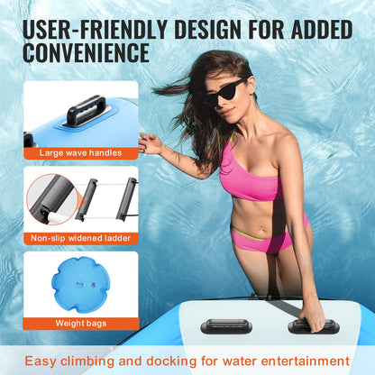 10ft Aufblasbare Wasser Trampolin Schwimmen Plattform Türsteher für Pool See Spielzeug