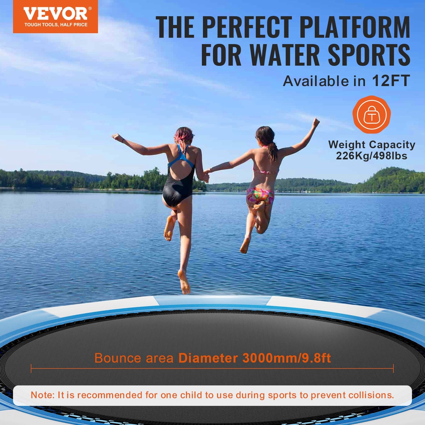 13ft uppblåsbar vattenstudsmatta simplattform studs för Pool Lake Toy