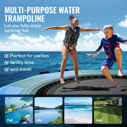 12ft Aufblasbare Wasser Trampolin Schwimmen Plattform Türsteher für Pool See Spielzeug