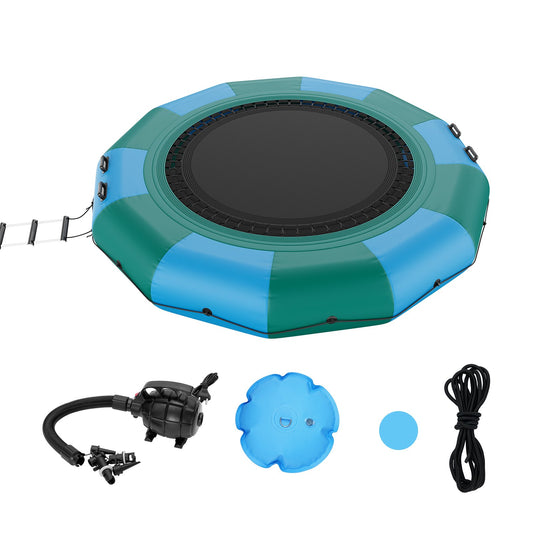 12ft Aufblasbare Wasser Trampolin Schwimmen Plattform Türsteher für Pool See Spielzeug