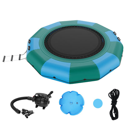12ft Aufblasbare Wasser Trampolin Schwimmen Plattform Türsteher für Pool See Spielzeug