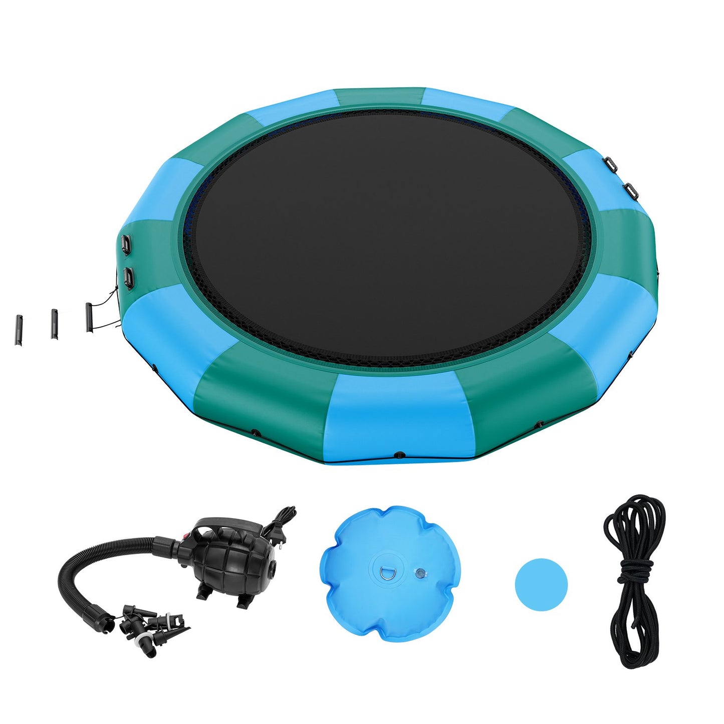 15ft Aufblasbare Wasser Trampolin Schwimmen Plattform Türsteher für Pool See Spielzeug