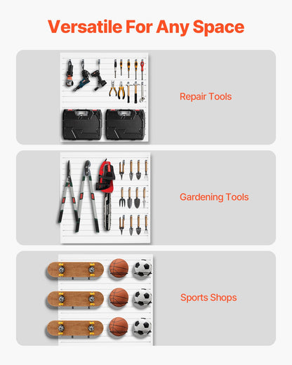 4 x 4 ft Slatted Wall Panel PVC White Garage Slatted Wall with Modular Design