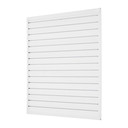 4 x 4 ft Slatted Wall Panel PVC White Garage Slatted Wall with Modular Design