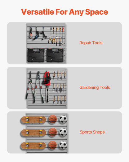 4 x 4 ft Slatted Wall Panel PVC Gray Garage Slatted Wall with Modular Design