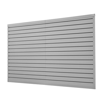 8 x 4 ft Slatted Wall Panel PVC Grey Garage Slatted Wall with Accessories