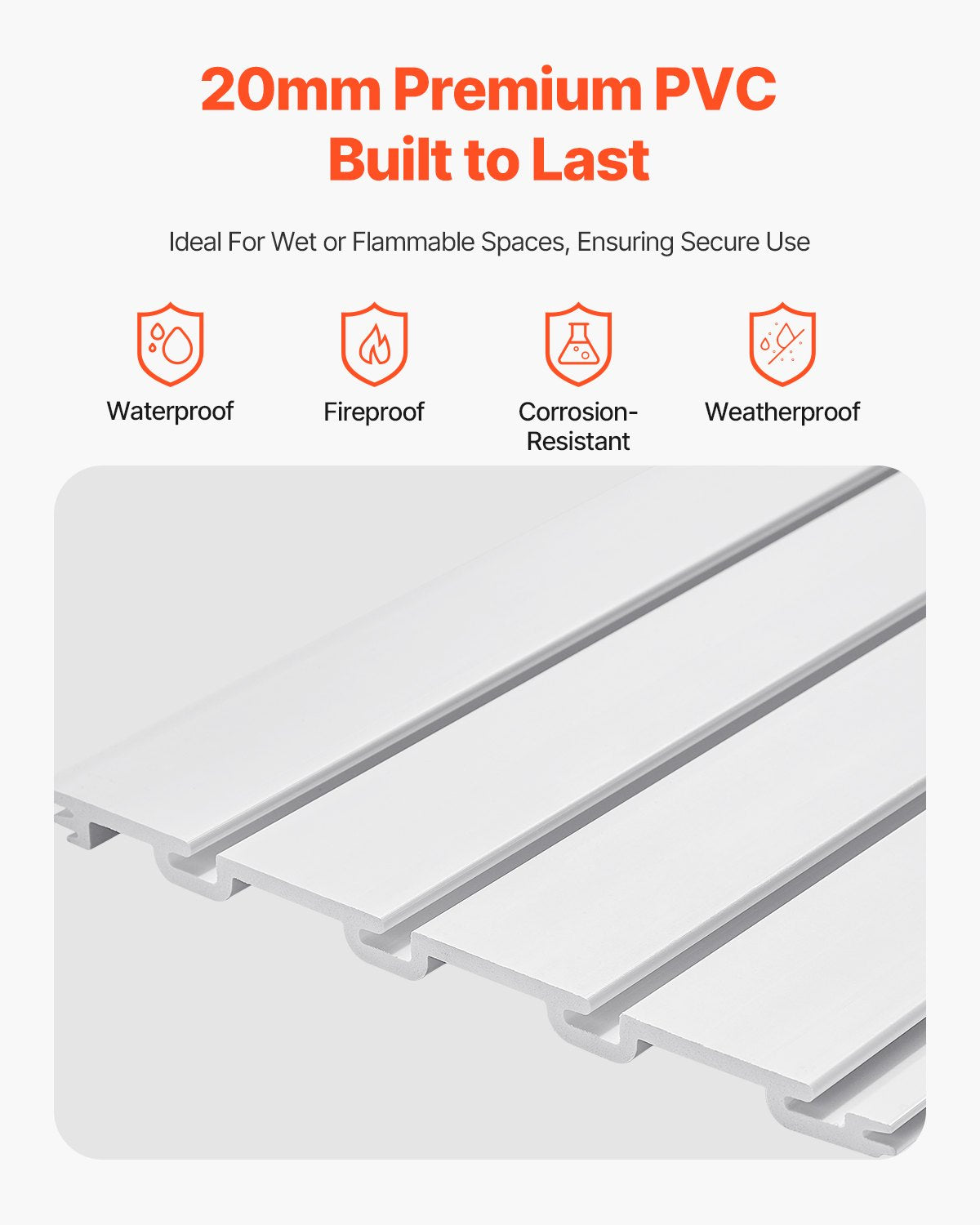 Slat Wall Paneling, 2 x 4 ft, PVC Garage Slatwall with Modular Design, White Slat Wall Easy-to-Install Adjustable Slatwall Panel with Coupling Structure & DIY Cutting, Fits for Storage & Display
