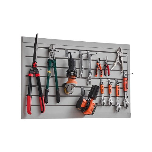 Slat Wall Paneling, 2 x 4 ft, PVC Garage Slatwall with Modular Design, Grey Slat Wall Easy-to-Install Adjustable Slatwall Panel with Coupling Structure & DIY Cutting, Fits for Storage & Display