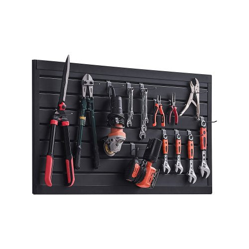 Slat Wall Paneling, 2 x 4 ft, PVC Garage Slatwall with Modular Design, Black Slat Wall Easy-to-Install Adjustable Slatwall Panel with Coupling Structure & DIY Cutting, Fits for Storage & Display