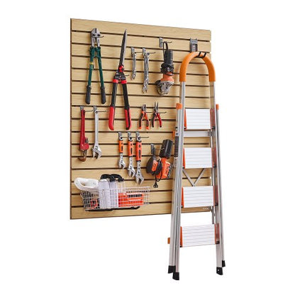 Slat Wall Paneling, 4 x 4ft, MDF Garage Slatwall with Modular Design, Natural Slat Wall Easy-to-Install Adjustable Slatwall Panel with Coupling Structure & DIY Cutting, Fit for Storage & Display