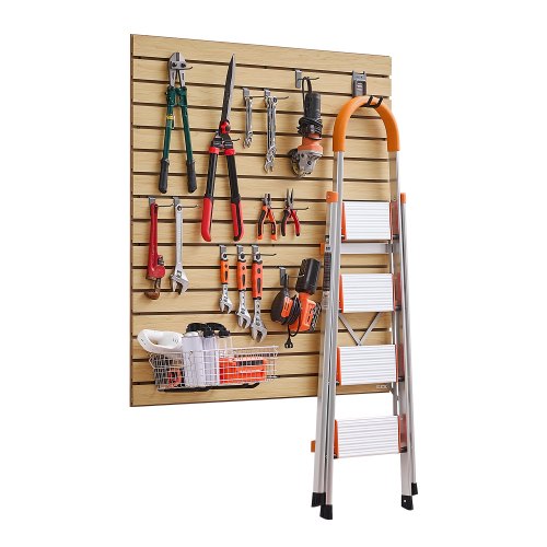 Slat Wall Paneling, 4 x 4ft, MDF Garage Slatwall with Modular Design, Natural Slat Wall Easy-to-Install Adjustable Slatwall Panel with Coupling Structure & DIY Cutting, Fit for Storage & Display