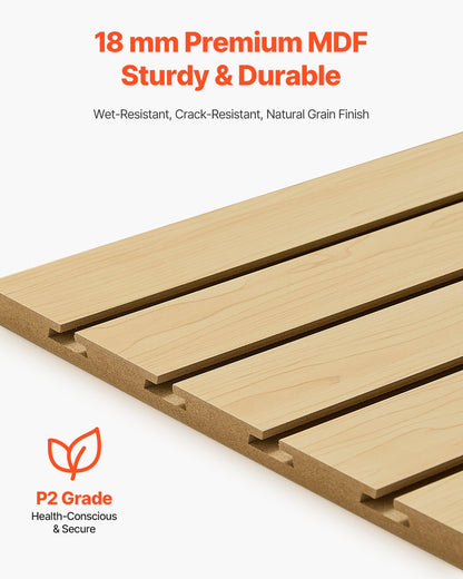 4 x 4 ft SlatWall Paneling MDF Natural Garage Slatwall with modular design