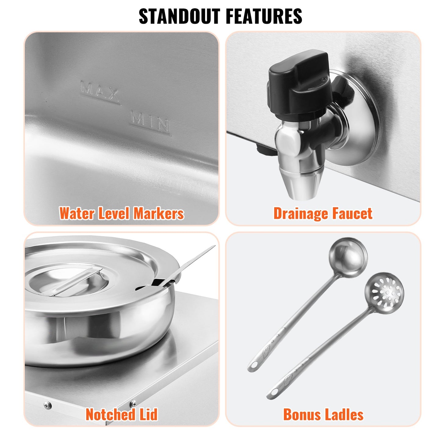 Commercial Soup Warmer Soup Station with 3*7.4Qt Pot Soup Kettle