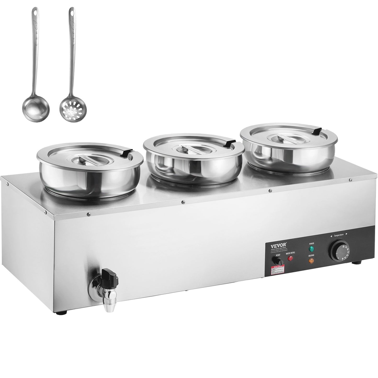 Commercial Soup Warmer Soup Station with 3*7.4Qt Pot Soup Kettle