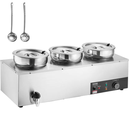 Commercial Soup Warmer Soup Station with 3*7.4Qt Pot Soup Kettle