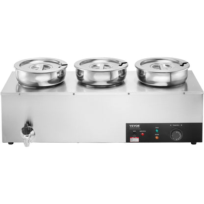 Commercial Soup Warmer Soup Station with 3*7.4Qt Pot Soup Kettle