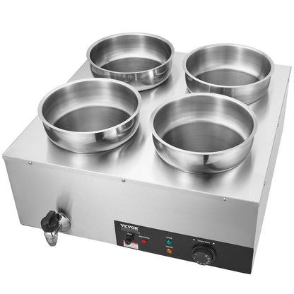 Commercial Soup Warmer Soup Station with 4*7.4Qt Pot Soup Kettle