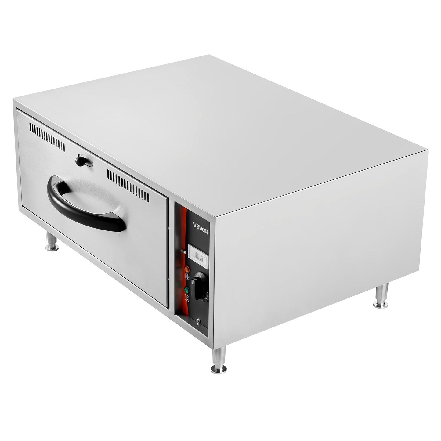 Commercial Electric Drawer Warmer, Single-Drawer Stainless Steel Food Warmer, Freestanding Standard Warming Drawer Cabinet, 85°F–185°F Wide Temperature Range, for Restaurant, Hotel & Bakery