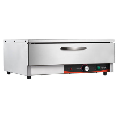 Commercial Electric Drawer Warmer, Single-Drawer Stainless Steel Food Warmer, Freestanding Compact Warming Drawer Cabinet, 85°F–185°F Wide Temperature Range, for Restaurant, Hotel & Bakery