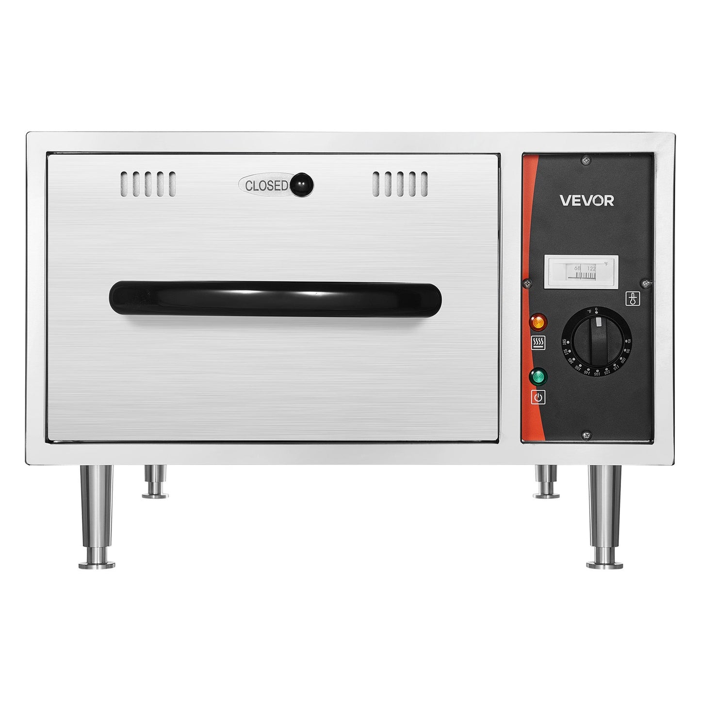 Commercial Electric Drawer Warmer, Single-Drawer Stainless Steel Food Warmer, Freestanding Slim Warming Drawer Cabinet, 85°F–185°F Wide Temperature Range, for Restaurant, Hotel, Bakery & Kitchen