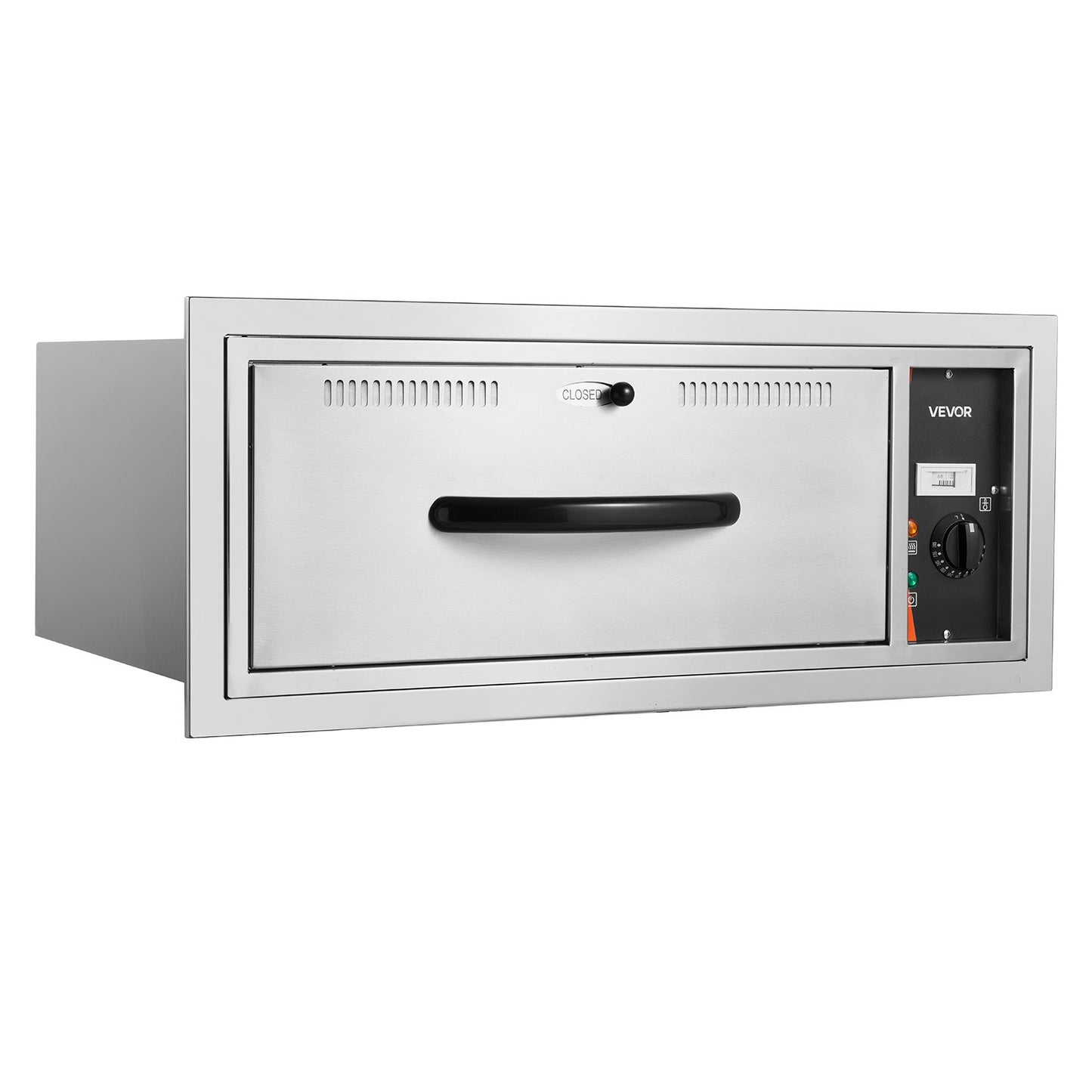 Commercial Electric Drawer Warmer, Single-Drawer Stainless Steel Food Warmer, Built-in Installation Warming Drawer Cabinet, 85°F–185°F Wide Temperature Range, for Restaurant, Hotel & Bakery