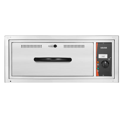 Commercial Electric Drawer Warmer, Single-Drawer Stainless Steel Food Warmer, Built-in Installation Warming Drawer Cabinet, 85°F–185°F Wide Temperature Range, for Restaurant, Hotel & Bakery