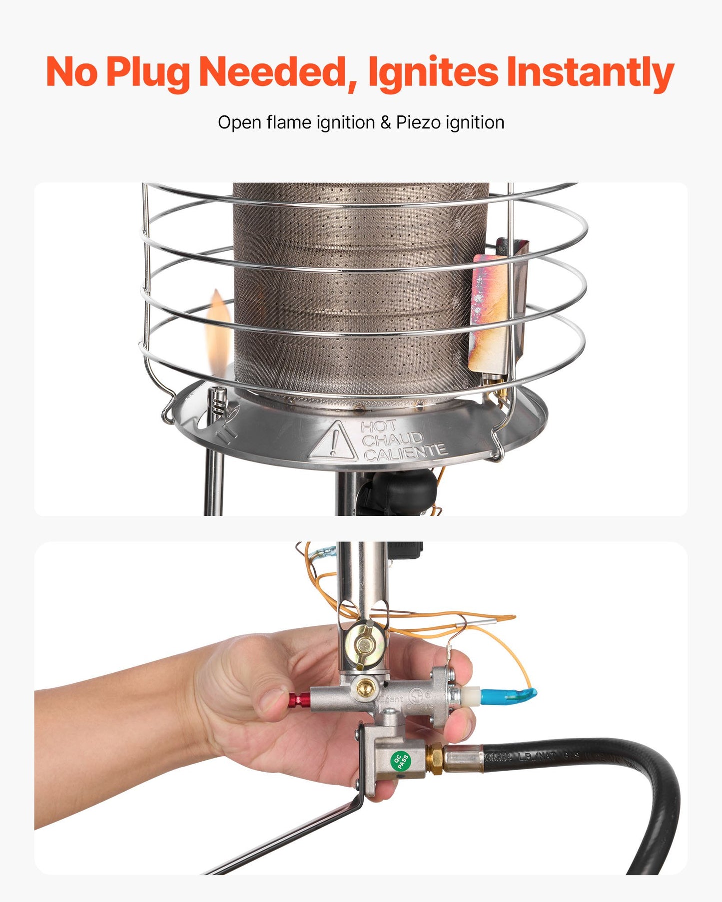 Propane Tank Top Heater, 42000 BTU Rapid Heating 360-Degree Infrared Radiant Tank Top Gas Heater, Stepless Temperature Adjustment for Ice Fishing/ Hunting/Outdoor Work, Single Burner