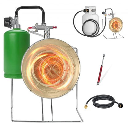 Propane Tank Top Heater, for 1lb Small Tanks and 5-40lb Large Tanks, 18000 BTU Rapid Heating 180-Degree Infrared Radiant Tank Top Gas Heater,3 Heat Settings for Ice Fishing,Single Burner