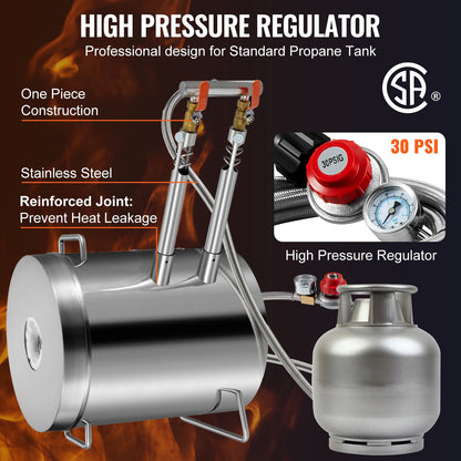 Propane Melting Furnace Kit, 12KG Large Capacity Foundry Home Kilns,Stainless Steel Smelter, Blacksmithing Forge with Crucible an Tongs Kiln, For Metal Scrap Recycle, Gold Copper Silver Casting
