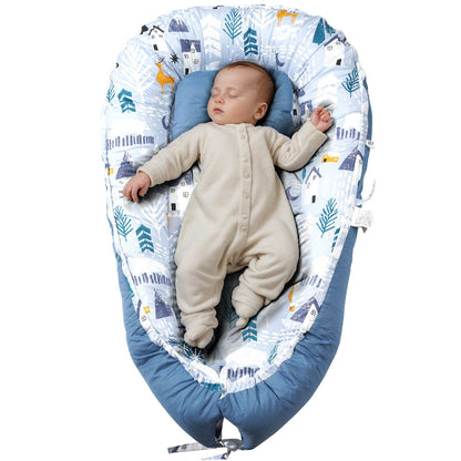 Baby Lounger 100 % bomull Newborn Nest Sleeper med nackstöd och 2 överdrag