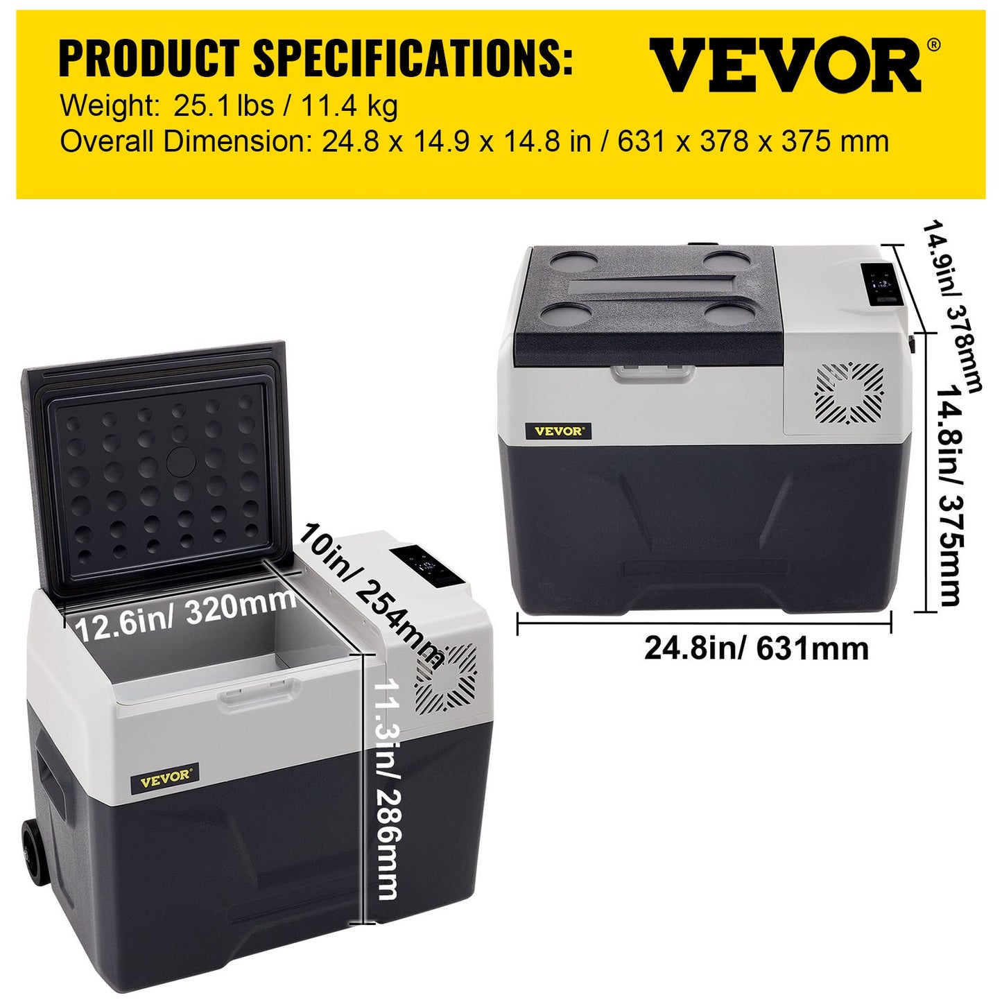 Autokühlschrank, 30 l, Kompressor, tragbarer kleiner Kühlschrank, Autokühlschrank mit Gefrierfach, für Fahrzeuge, Autos, LKWs, Wohnmobile, Boote, Mini-Elektrokühler zum Fahren, Reisen, Angeln, Outdoor und Heimgebrauch