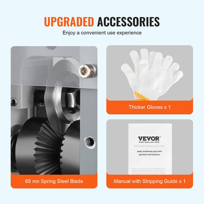 Automatisk trådavisoleringsmaskin, 0,06''-1,18'' elektrisk motoriserad kabelavskiljare, 180 W, 60 fot/min trådskalare med referens för synligt avskalningsdjup, för återvinning av skrotkoppar