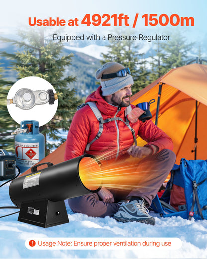 Propane Heater, 100000BTU Forced Air Propane Heater with Stepless Temp Settings & security Protection, Portable Garage/Shop Barrel Heater for Garages, Job Sites,Indoor/Outdoor