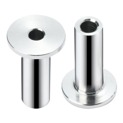 121-pack T316 skyddshylsor i rostfritt stål för 3,2 mm vajerkabelräcke, DIY Balustrade T316 marinkvalitet, levereras med gratis borr, silver