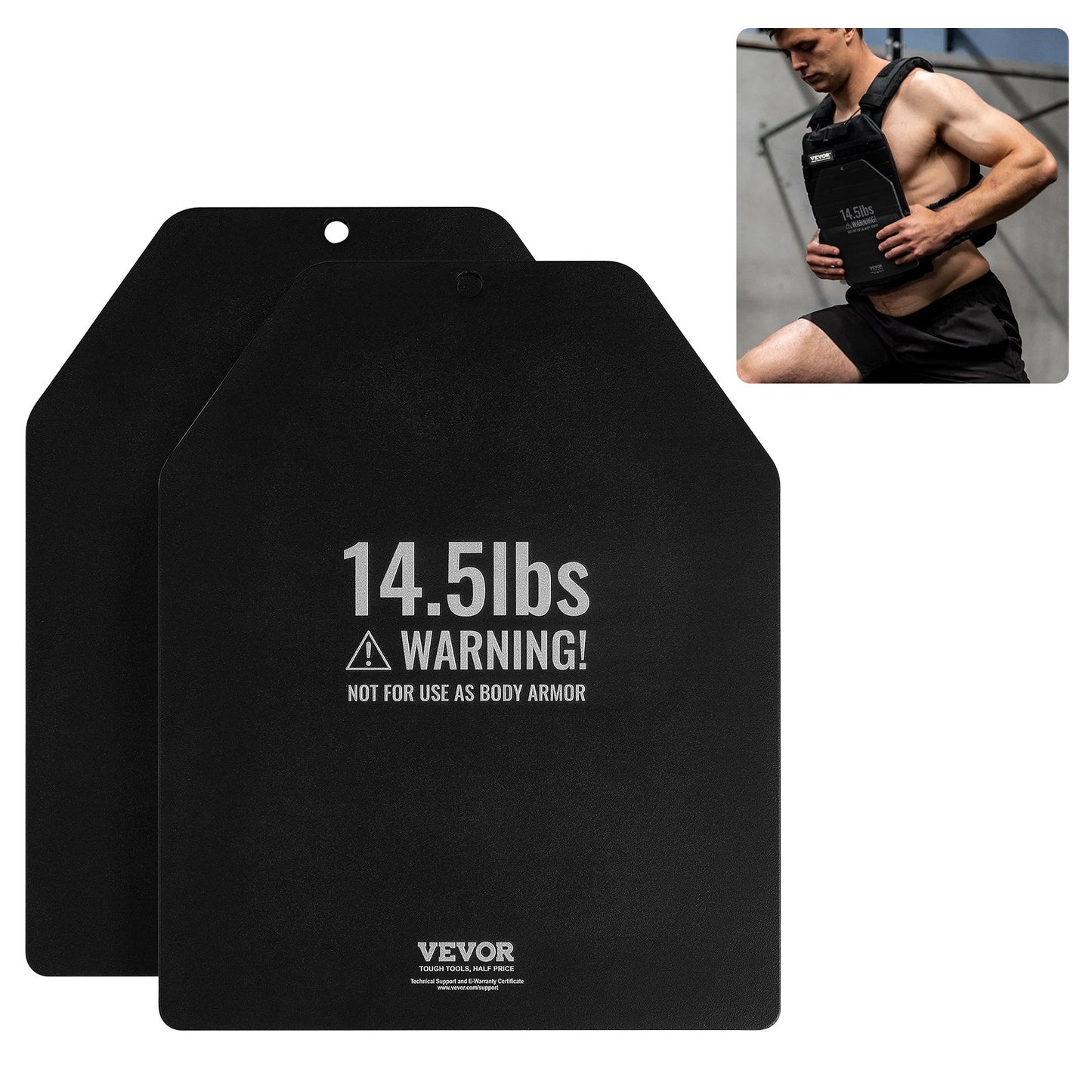 Gewichtswestenplatten für Krafttraining, Lauftraining, 2 x 14,5 LB Platten