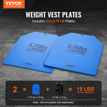 Gewichtswestenplatten für Krafttraining, Lauftraining, 2 x 5,75 Pfund Platten