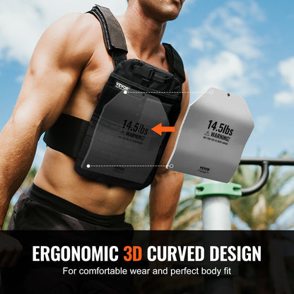 Böjda västplattor för styrketräning 2x14,5 LB tallrikar